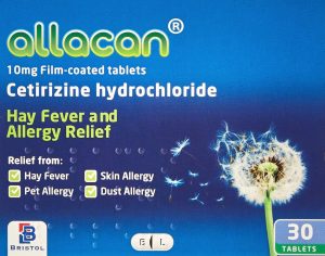 12 Months Supply Allacan Cetirizine Hayfever and Allergy Tablets 30 x 12 (30 x 2 in each box)