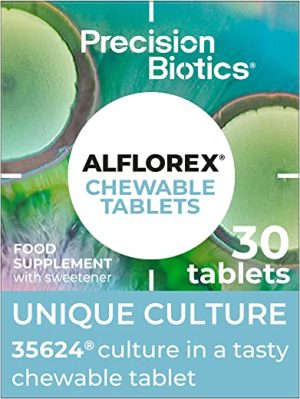 Alflorex Chewable Tablets - Daily Food Supplement - Unique 35624 Bacterial Culture - Scientifically Tested - Strawberry & Banana Flavour - Suitable...