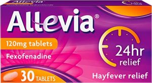 allevia 120 mg tablets fexofenadine hayfever allergy relief 24hr relief 6