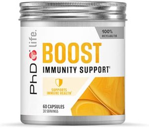 PhD Nutrition | Life Range | Boost Capsules - Immunity Support - Expertly Formulated with Iron, Vitamin C & Ginger Root Extract | Supports a...