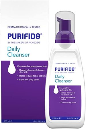 PURIFIDE by Acnecide Daily Cleanser, 235ml, Face Wash for Acne Prone & Sensitive Skin, Soap Free