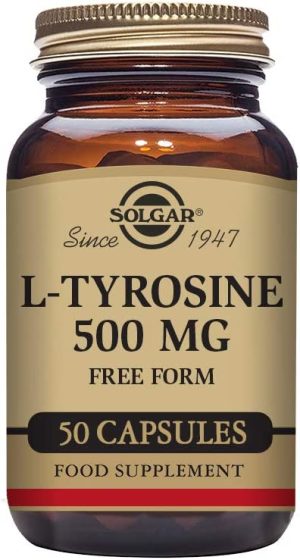 Solgar L-Tyrosine 500mg - Amino Acid - Blood & Nervous System Tissues - Vegan - 50 Vegetable Capsules