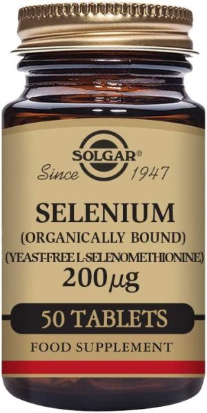 Solgar Selenium (Yeast-Free) 200 µg Tablets - Pack of 50 - Healthy Hair and Nails - Supports the Immune System - Vegan and Gluten Free