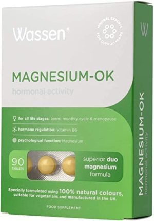 Wassen Magnesium-OK Hormonal Activity | Hormone Balance for Women | For Teens, Monthly Cycle & Menopause Support | 90 Tablets