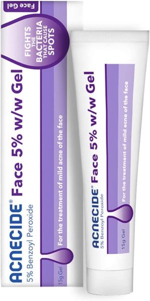 acnecide face gel 15g acne spot treatment with 5 benzoyl peroxide for