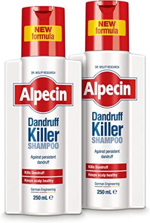 Alpecin Dandruff Killer Shampoo 2x 250ml | Effectively Removes and Prevents Dandruff | Hair Care for Men Made in Germany