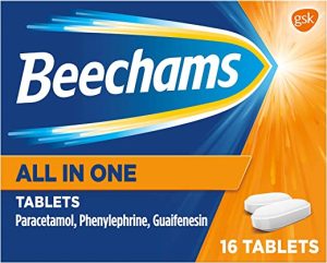 Beechams Cold & Flu Tablets, Pain, Cough & Congestion Relief Medicine with Paracetamol, All in One Tablets, 16 Count