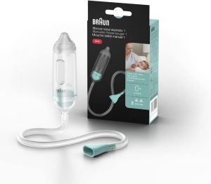 Braun Healthcare Manual Nasal Aspirator 1 (Nasal Suction, Controlled, Congestion Relief, Baby, Newborn, 0+ Months, Mucus Extractor, Gentle, Fast, 2...