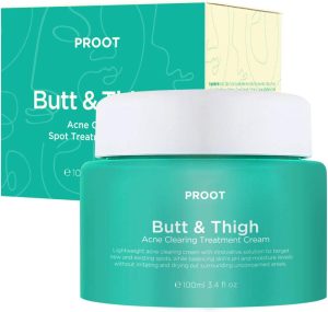 Butt Acne Clearing Spot Treatment Cream. Clears Acne, Pimples, Ingrown Hairs, Blackheads, Zits, Razor Bumps and Dark Spots for the Buttocks and...