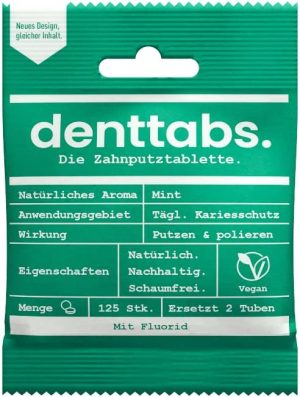 DENTTABS Teeth Cleaning Tablets With Fluorid Pack of 125