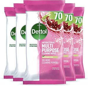 dettol antibacterial multipurpose cleaning disinfectant wipes pomegranate