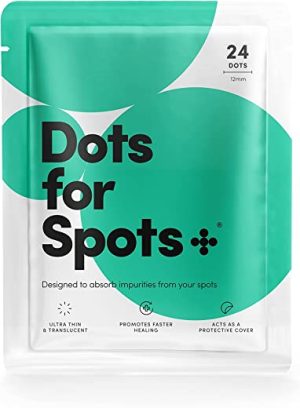 Dots for Spots Acne Patches - Pack of 24 Translucent Hydrocolloid Pimple Patch Spot Treatment Stickers for Face and Body - Fast-Acting, Vegan &...