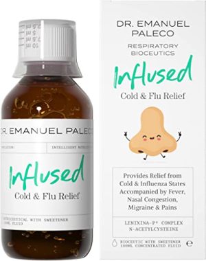 Dr. Emanuel Paleco – Inflused Max Strength Mucolytic Cough, Cold & Flu Medicine – Rapidly Relieves Any Cough, Congestion, Migraine, Fever, Aches &...