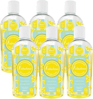 Fabulosa 4 in 1 Concentrated Antibacterial Disinfectant All Purpose Cleaner, 220ml, 6 Pack, Lemon Sherbet