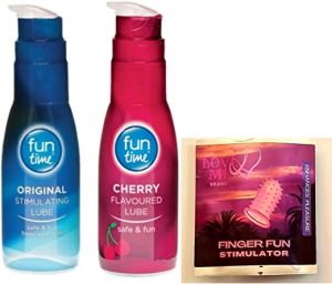 Fun Time Original Stimulating Lube Lubricant 75 ml, Fun Time Cherry Flavoured Lube Lubricant Intimate Sex Lubricant Water Based Edible Gel, Love Me...