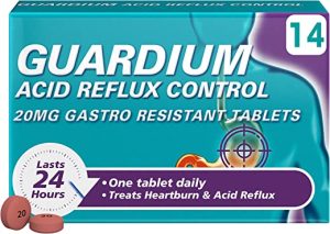 Guardium by Gaviscon, Heartburn And Acid Reflux Relief 20mg Capsules, Gastro-Resistant Tablets, Esomeprazole, 24 hour relief, 14 Count (Pack of 1)