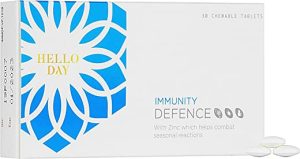 Hello Day - Immunity Defence - Unique Patented Drug Free Hayfever Relief - 30 Chewable Tablets - Clinically Proven - Pharma Grade