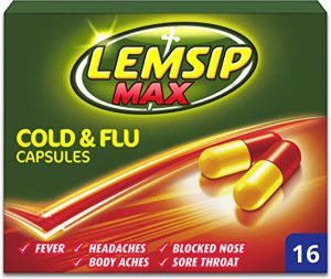 Lemsip Max Cold and Flu Capsules, With Paracetamol, Pack Of 16