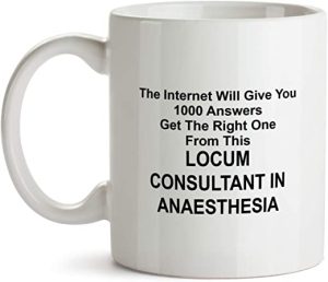 Locum Consultant in Anaesthesia Coffee Cup - DM17 Funny Internet 1000 Answers Tea Milestone Novelty Present for Birthdays and Christmas