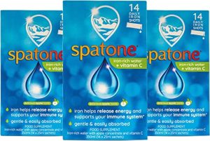 Nelsons Spatone® Iron-Rich Water, Natural Supplement Shot, Apple Flavour, Vitamin C, food supplement, For Natural Energy, Natural Immunity, Easy To...