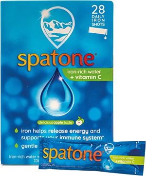 Nelsons Spatone® Iron-Rich Water, Natural Supplement Shot, Apple Flavour, Vitamin C, food supplement, For Natural Energy, Natural Immunity, Easy To...