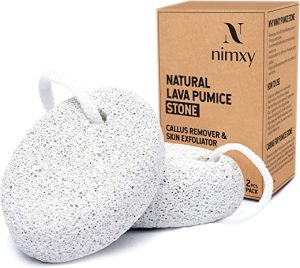 NIMXY Pumice Stone for Feet and Hands 2 Pcs – Feet Hard Skin Remover – Foot Scrubber for Dead Skin Removal – Natural Foot File and Callus Remover...