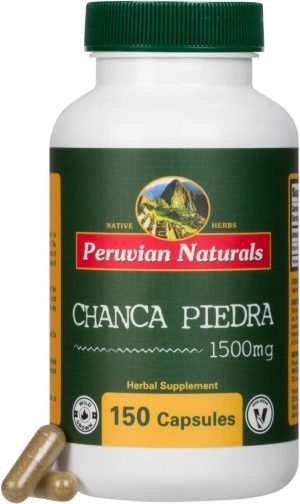 Peruvian Naturals Chanca Piedra Capsules “Stone Breaker” – Kidney Support Supplement - Pack of 150 - Vegan Pills, 100% Natural Chancapiedra Grown...