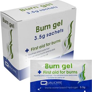 qualicare 35g burns scalds emergency first aid treatment gel sachets 25 pack