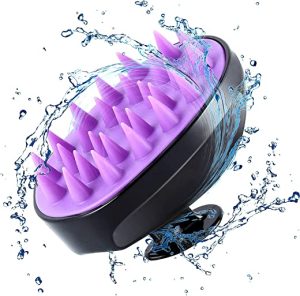 Scalp Massager Shampoo Brush, Soft Silicone No Flaky Hair Scalp Brush for Wet or Dry Hair, Head Scrubber Scalp Exfoliator Anti Dandruff Brush (Black)