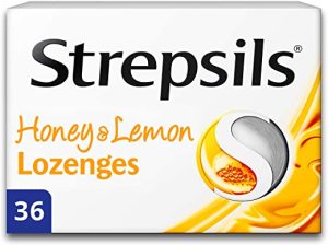 strepsils honey and lemon lozenges for sore throat 36 count pack of 1