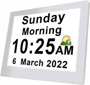 【Upgraded】Dementia Clock 2.0 with Custom Alarms and Calendar Reminders, Day Clock with Extra Large Display Helps with Memory Loss, Alzheimer's, 8...