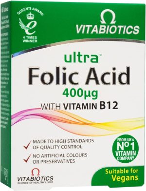 Vitabiotics Ultra Folic Acid Tablets, 60-Count