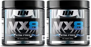 VX8 - Stim Free Pre Workout (Blue Raspberry) - Caffeine Free Pre Workout & Non Stim Pump Enhancer - Non Stimulant Preworkout with Creatine, Taurine...