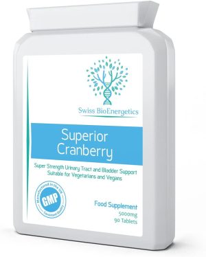 Cranberry - 5000mg 90 Tablets - Superior Natural High Strength Cranberry Extract - Urinary Tract Bladder and Kidney Support