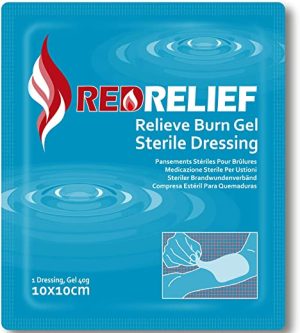 redrelief emergency 10x10cm burn dressing cools soothes and relieves pain