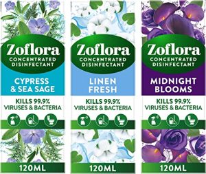 Zoflora Mixed Pack Assortment 12pc x 120ml, Concentrated 3-in-1 Multipurpose Disinfectant – Fragrances May Vary Kills 99.9% of Bacteria & Viruses