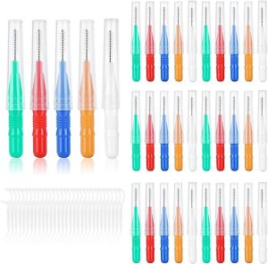 acwoo interdental brushes 60 pcs dental brushes toot floss set with 30 pcs
