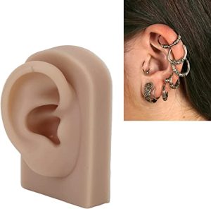 Ear Model Human, Silicone Ear Model Soft Flexible Right Ear Reusable Human Ear Model for Ear Piercing Training and Earrings Display Acupuncture Ear...