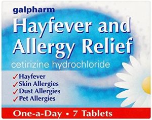 galpharm cetirizine hayfever and allergy relief tablets pack of 7