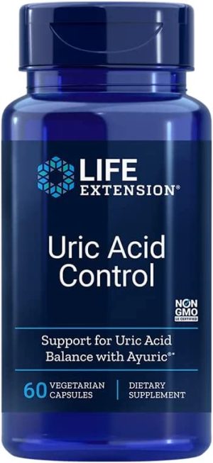 Life Extension, Uric Acid Control, Terminalia bellirica 500mg, 60 Vegan Capsules, Laboratory Tested, Gluten-Free, Vegetarian, SOYA-Free, Non-GMO