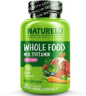 NATURELO Whole Food Multivitamin for Women - with Natural Vitamins, Minerals, Botanical Blends - Best Complete Formula for Wellness, Energy, Brain,...