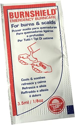 5 x BURNSHIELD Emergency First AID Burn Care SCALDS Cooling Soothing Gel BLOT SACHETS