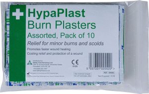 HypaPlast Burn Plasters Sterile Hypoallergenic, Pack of 10 (Assorted)