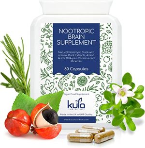 Nootropic Brain Supplement Stack - 60 Capsules - Nutritional Cognitive Enhancer with 11 of The Best Plant Extracts and 13 Vitamins and Minerals...