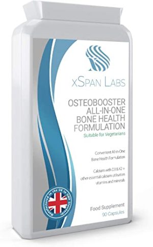 OsteoBooster 90 Capsules – All-in-One Bone Support Formula – Contains Calcium, Vitamins D3 & K2, Magnesium Plus a Host of Other Essential Calcium...