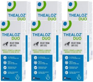 pack of 6 thealoz duo eye drops 10ml eye drops for tired dry eyes