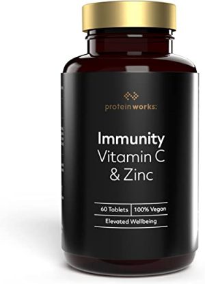 Protein Works - Immunity Vitamin C & Zinc Tablets | Immunity Boosting Supplement | Reduces Tiredness & Fatigue | 60 Tablets