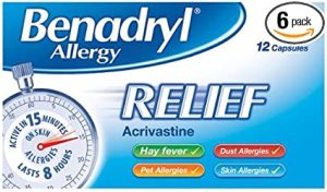benadryl allergy relief 12 capsules pack of 6