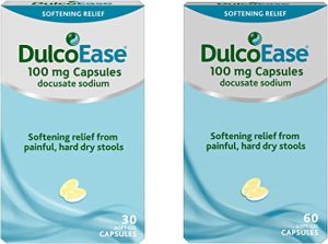 dulcoease 100 mg docusate sodium capsules bundle of 90 capsules softening