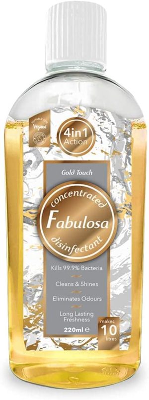 Fabulosa 4 in 1 Multi-Purpose Concentrated Anti-Bacterial Disinfectant Liquid, 220ml, Gold Touch